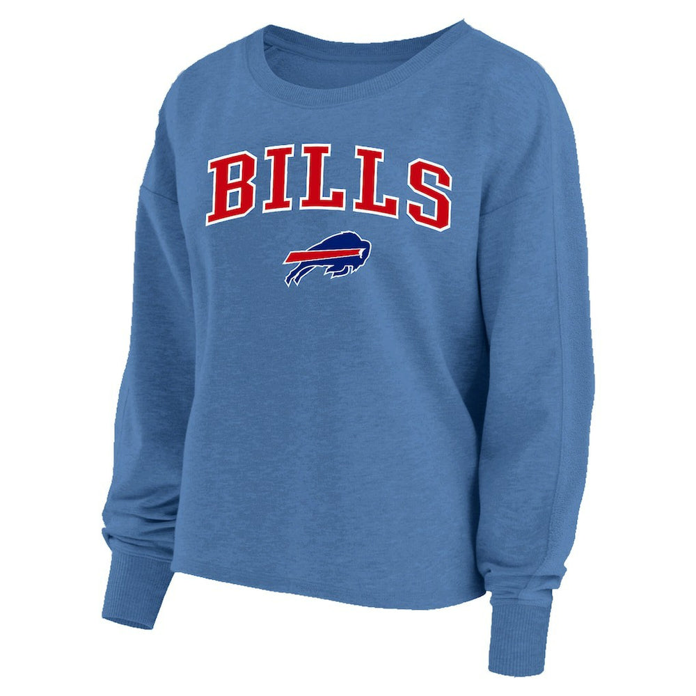 Buffalo Bills Profile Women's Plus Size Acid Wash Raglan Sweatshirt Royal - NFL