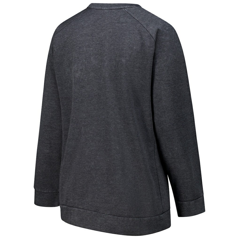 Cleveland Browns Profile Women's Plus Size Acid Wash Raglan Sweatshirt Charcoal - NFL