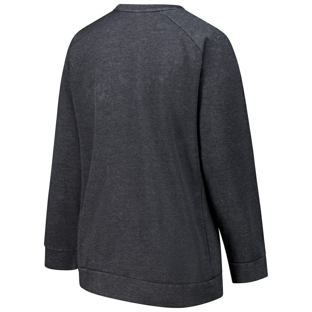 Cleveland Browns Profile Women's Plus Size Acid Wash Raglan Sweatshirt Charcoal - NFL