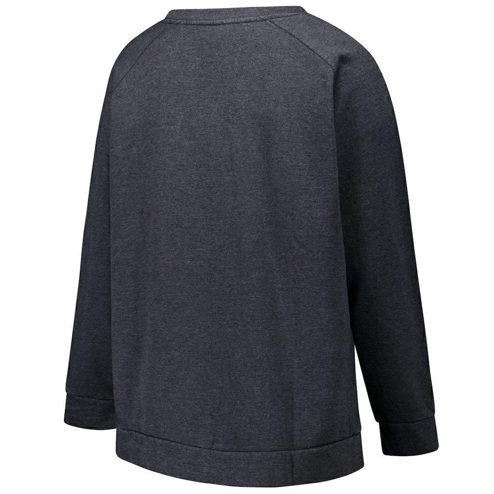 Las Vegas Raiders Profile Women's Plus Size Acid Wash Raglan Sweatshirt Charcoal - NFL