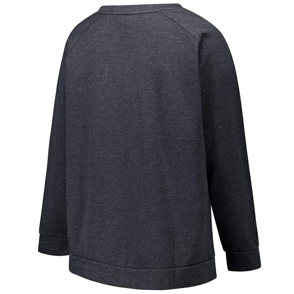 Las Vegas Raiders Profile Women's Plus Size Acid Wash Raglan Sweatshirt Charcoal - NFL