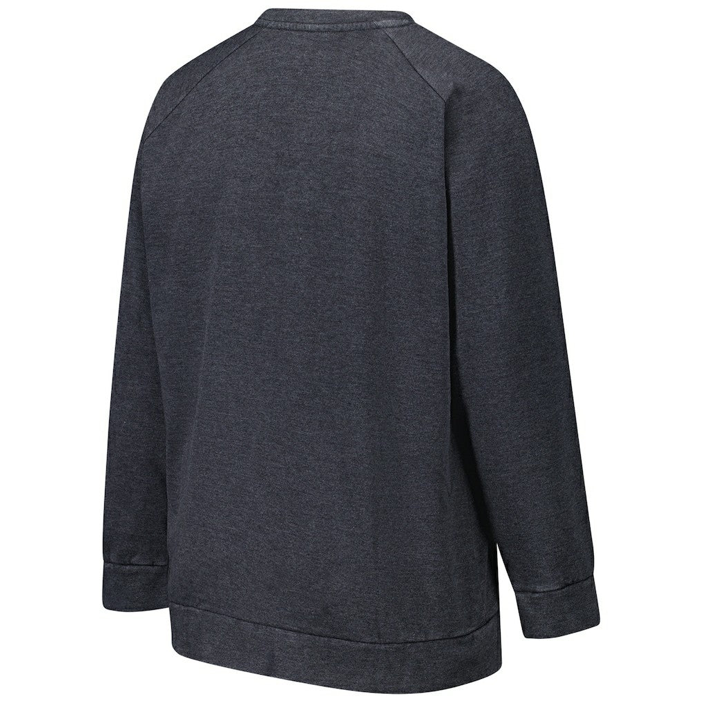 Pittsburgh Steelers Profile Women's Plus Size Acid Wash Raglan Sweatshirt Charcoal - NFL
