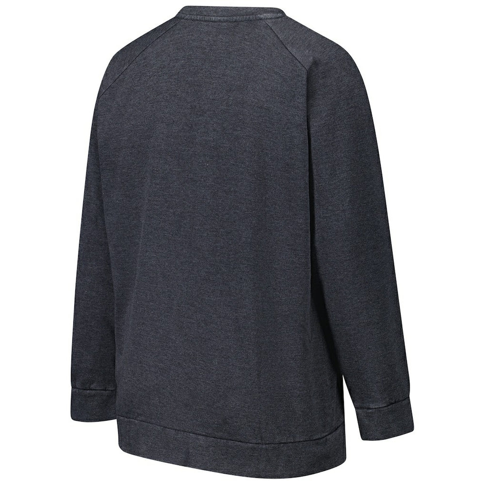 Pittsburgh Steelers Profile Women's Plus Size Acid Wash Raglan Sweatshirt Charcoal - NFL