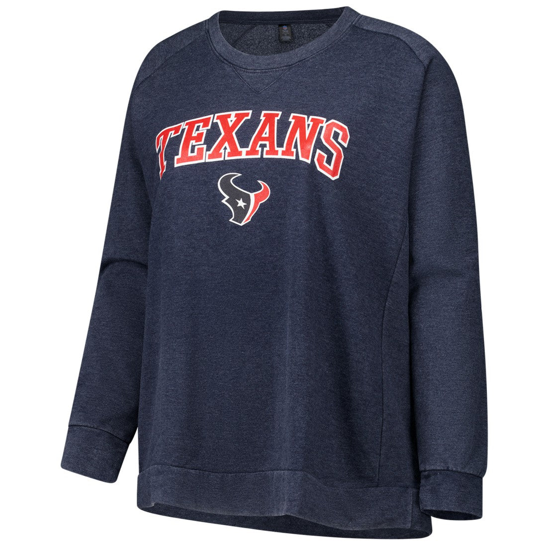 Houston Texans Profile Women's Plus Size Acid Wash Raglan Sweatshirt Navy - NFL