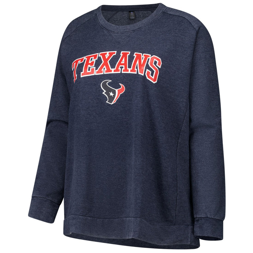 Houston Texans Profile Women's Plus Size Acid Wash Raglan Sweatshirt Navy - NFL