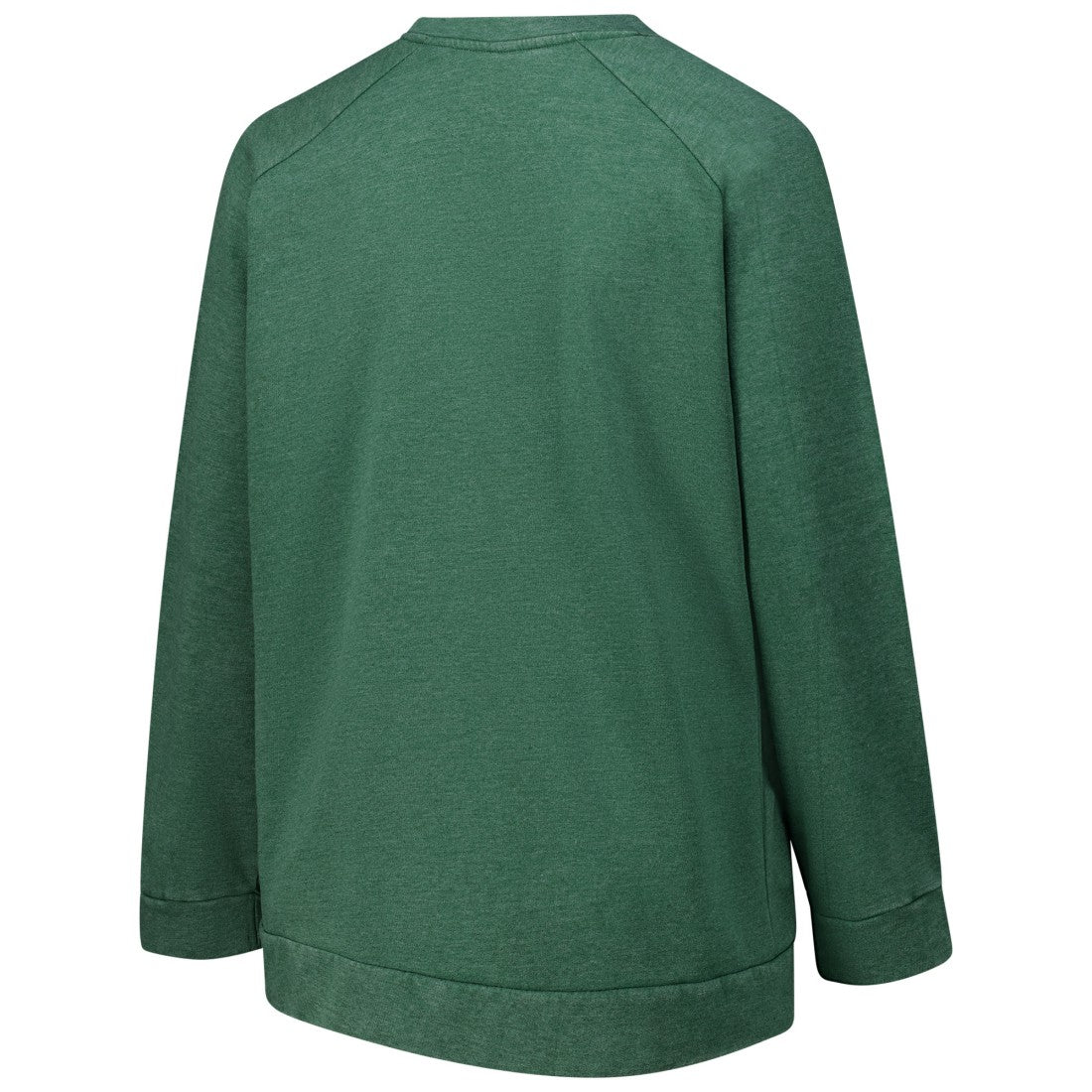 Green Bay Packers Profile Women's Plus Size Acid Wash Raglan Sweatshirt Heather Green - NFL
