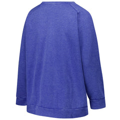 New England Patriots Profile Women's Plus Size Acid Wash Raglan Sweatshirt Royal - NFL