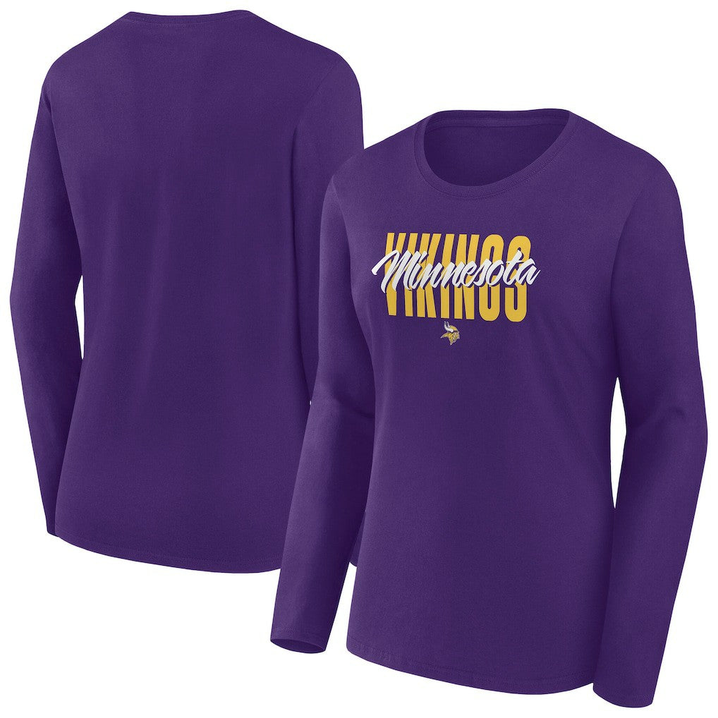 Minnesota Vikings Women's Long Sleeve Scoop Neck T-Shirt Purple - Fanatics