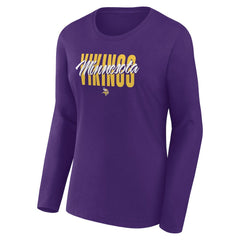 Minnesota Vikings Women's Long Sleeve Scoop Neck T-Shirt Purple - Fanatics