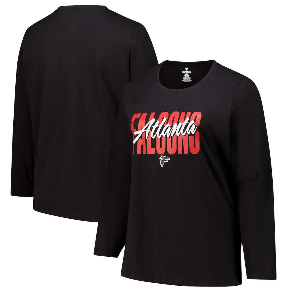 Atlanta Falcons Women's Long Sleeve Scoop Neck T-Shirt Black - Fanatics