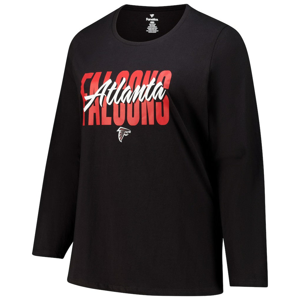 Atlanta Falcons Women's Long Sleeve Scoop Neck T-Shirt Black - Fanatics
