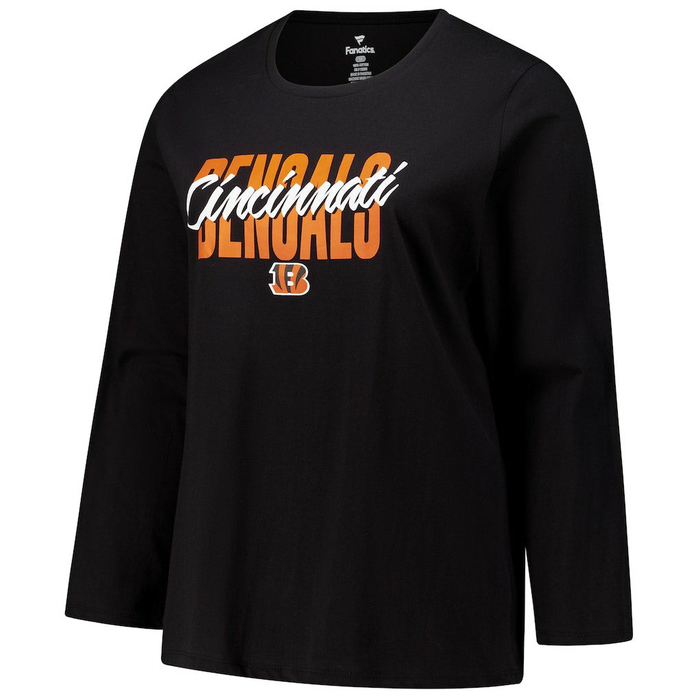 Cincinnati Bengals Women's Long Sleeve Scoop Neck T-Shirt Black - Fanatics