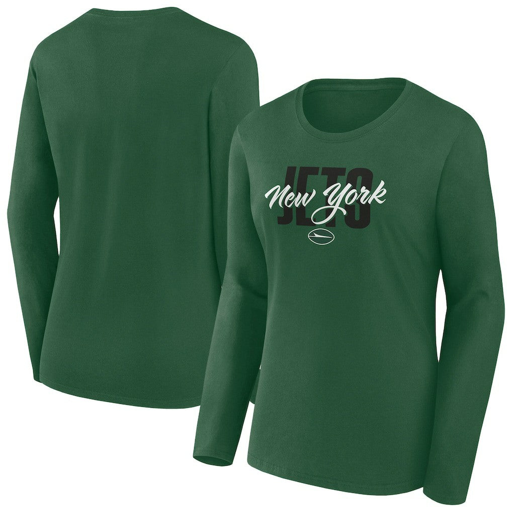 New York Jets Women's Long Sleeve Scoop Neck T-Shirt Green - Fanatics