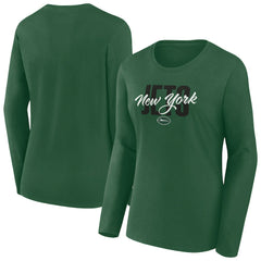 New York Jets Women's Long Sleeve Scoop Neck T-Shirt Green - Fanatics