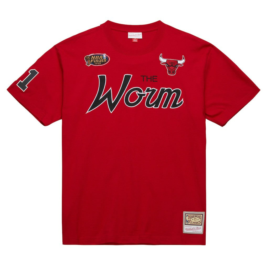 Mitchell & Ness - Dennis Rodman Chicago Bulls Premium Nickname T-Shirt - Red