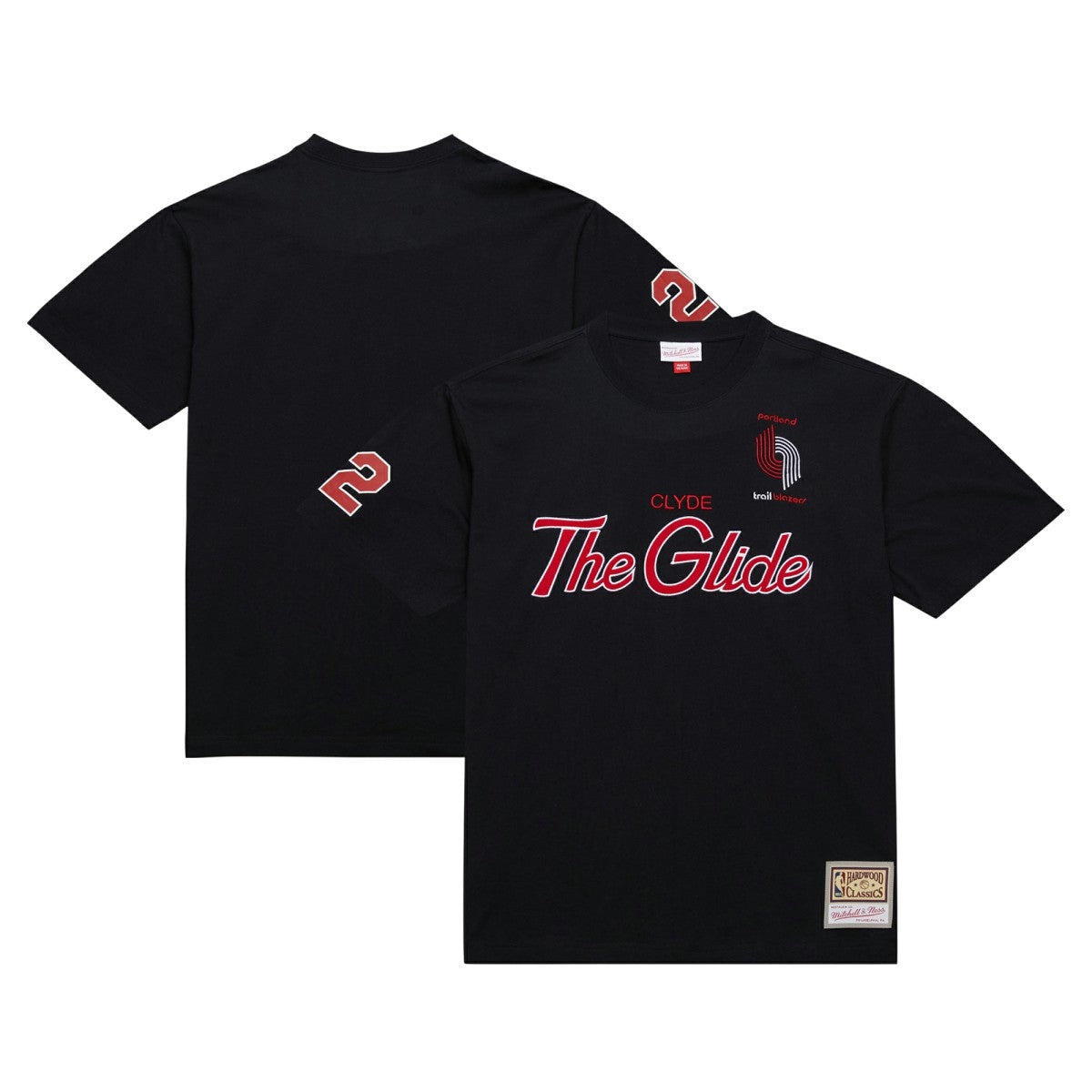 Mitchell & Ness - Clyde Drexler Portland Trail Blazers Premium Nickname T-Shirt - Black