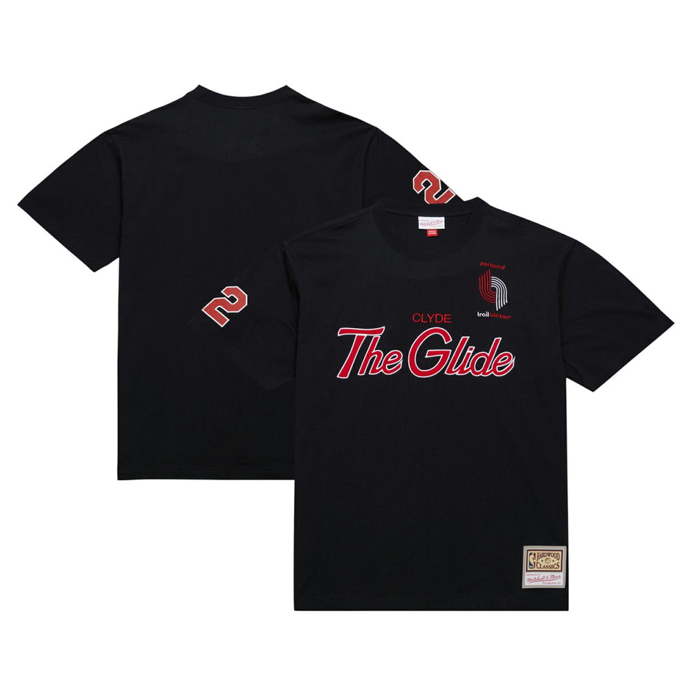 Mitchell & Ness - Clyde Drexler Portland Trail Blazers Premium Nickname T-Shirt - Black