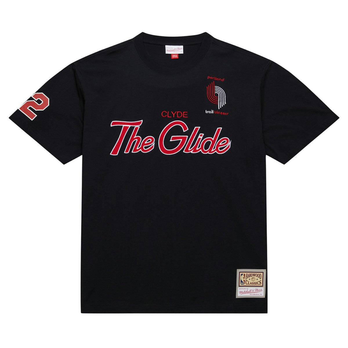 Mitchell & Ness - Clyde Drexler Portland Trail Blazers Premium Nickname T-Shirt - Black