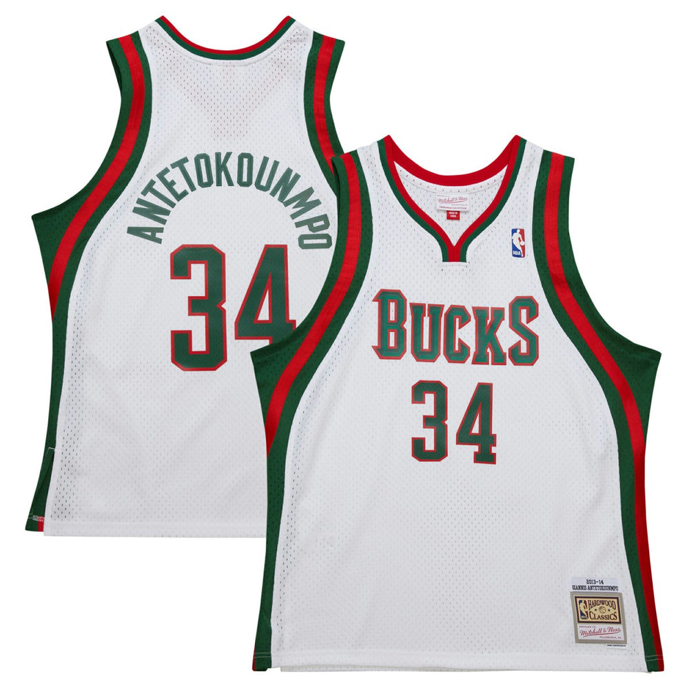 Mitchell & Ness - Giannis Antetokounmpo Milwaukee Bucks 2013/14 Hardwood Classics Swingman Jersey - White