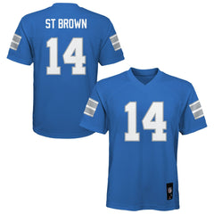 Amon-Ra St. Brown Detroit Lions Youth Replica Player Jersey Blue - NFL
