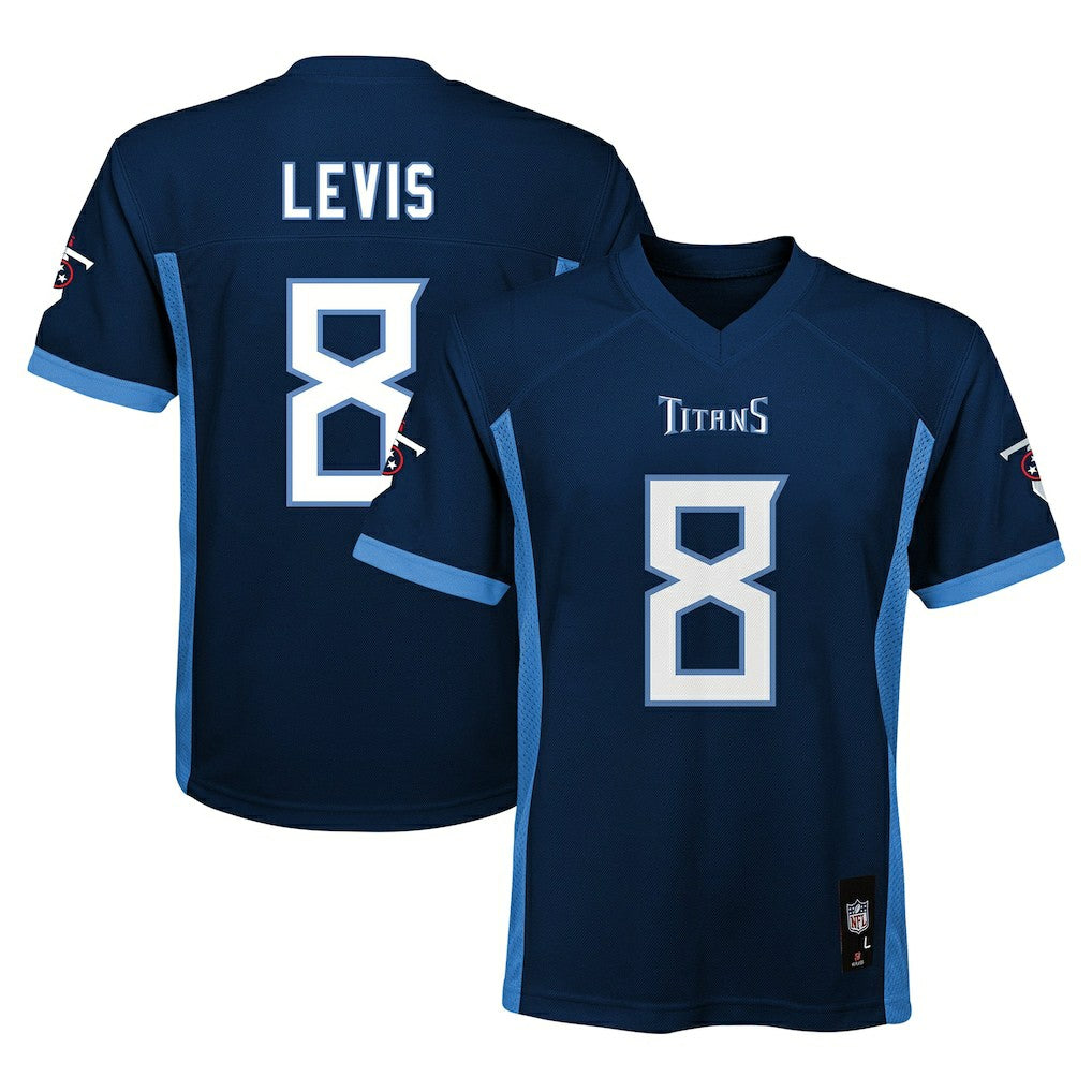 Will Levis Tennessee Titans Youth Replica Player Jersey Navy - NFL