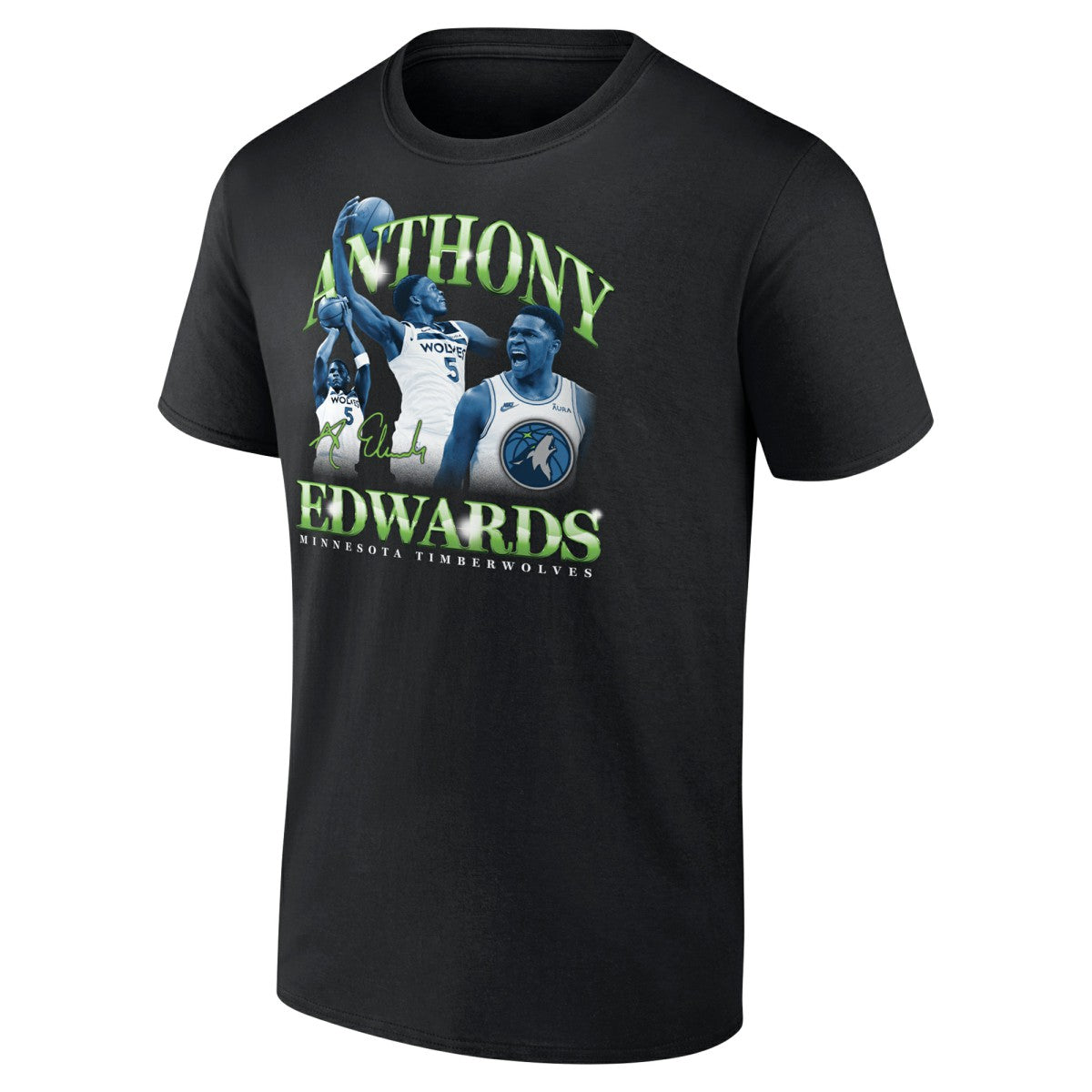 NBA - Anthony Edwards Minnesota Timberwolves Retro '90s T-Shirt - Black