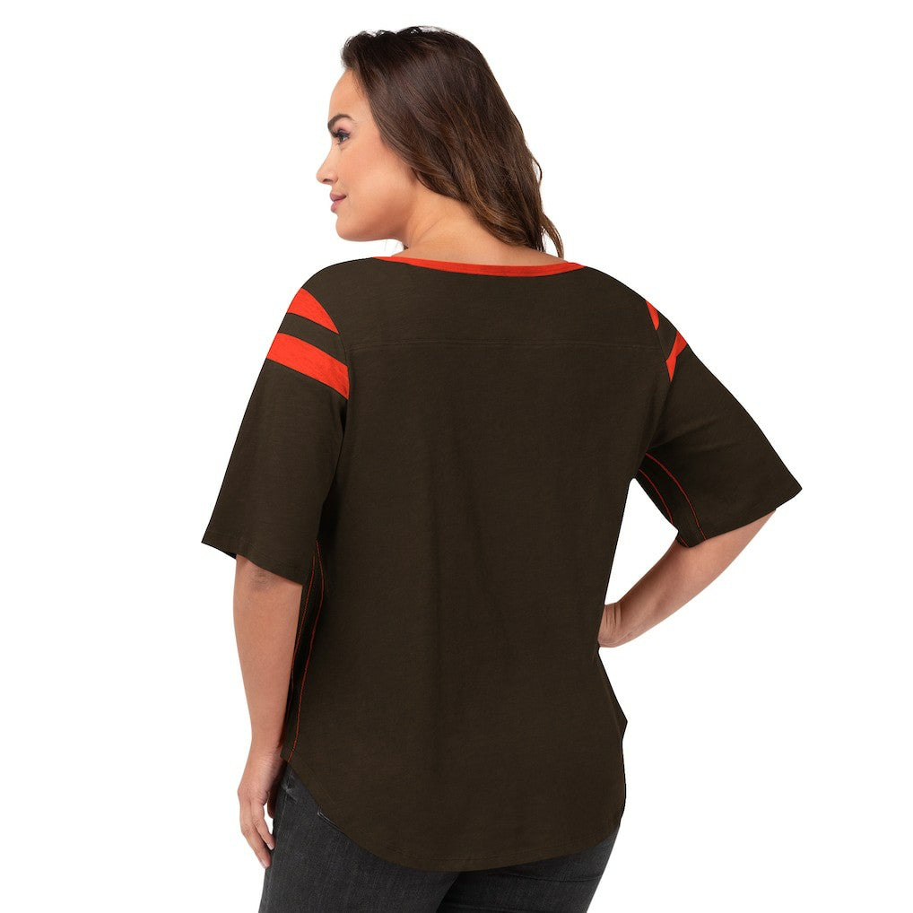 Cleveland Browns G-III 4Her by Carl Banks Women's Plus Size Linebacker T-Shirt Brown - NFL