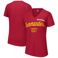 Washington Commanders G-III 4Her by Carl Banks Women's Post Season V-Neck T-Shirt Burgundy - NFL