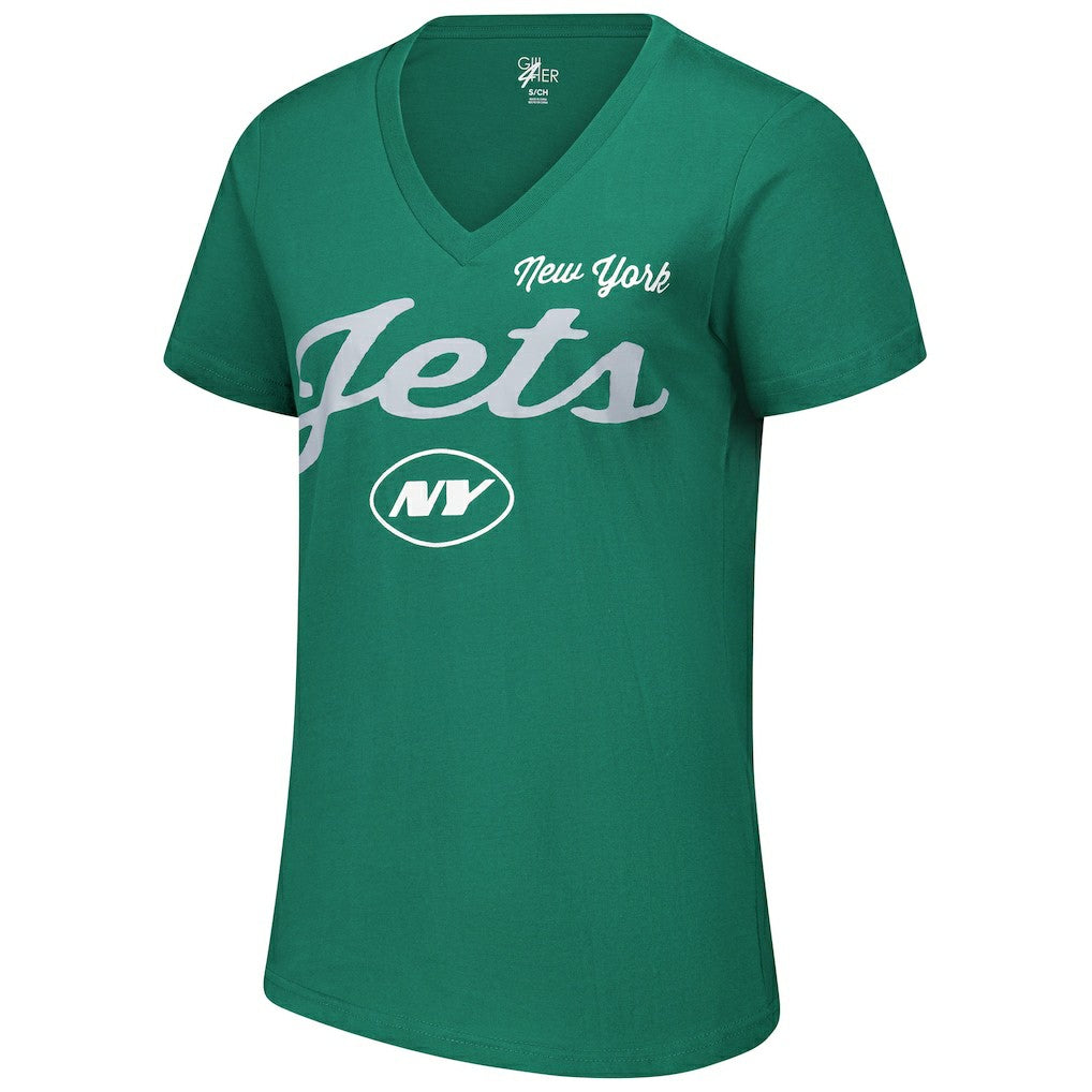New York Jets G-III 4Her by Carl Banks Women's Post Season V-Neck T-Shirt Green - NFL