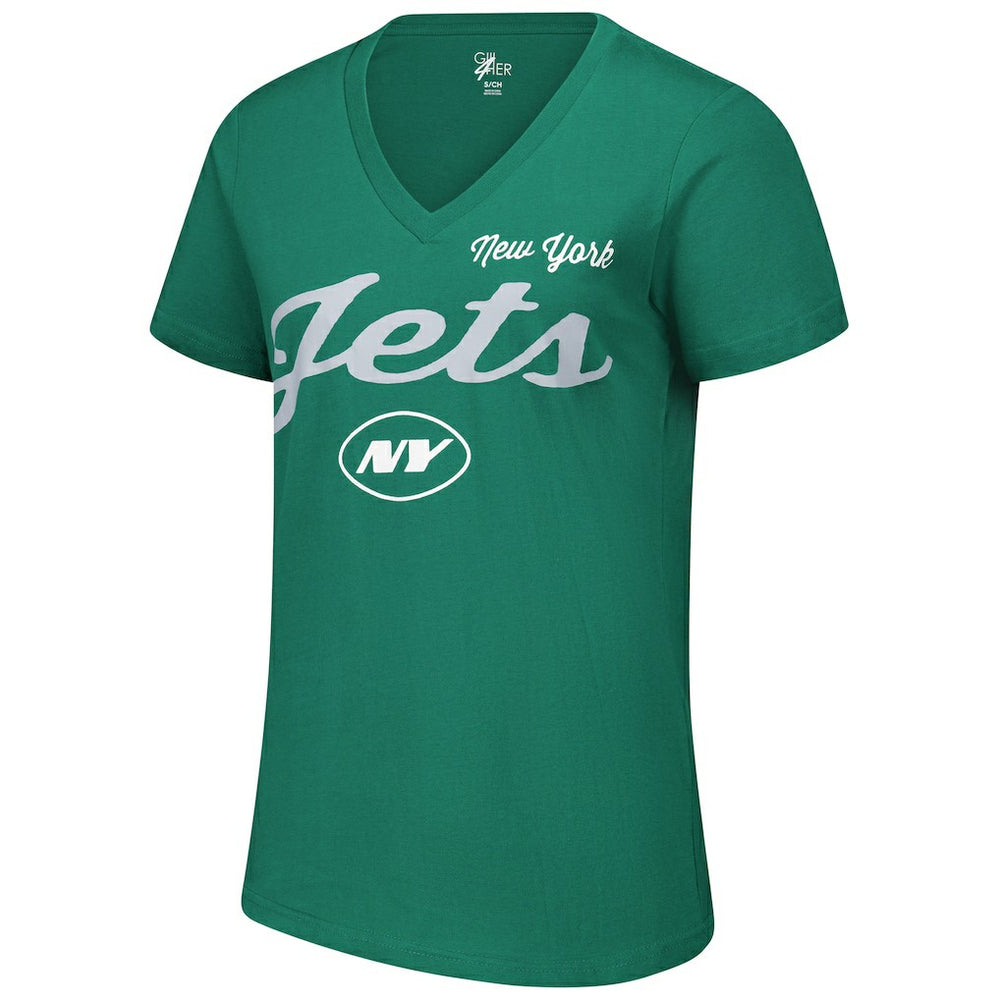 New York Jets G-III 4Her by Carl Banks Women's Post Season V-Neck T-Shirt Green - NFL