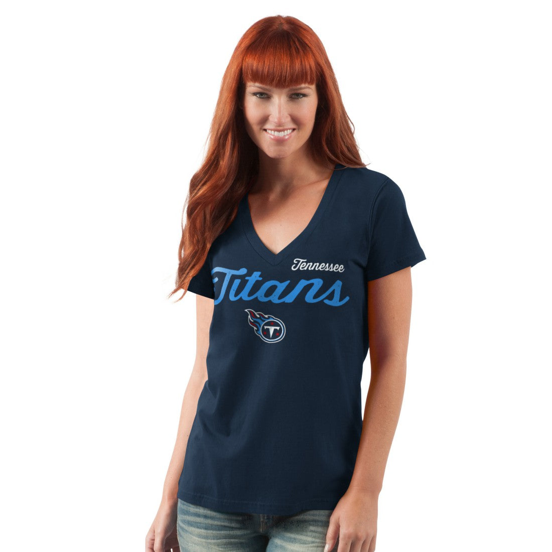 Tennessee Titans G-III 4Her by Carl Banks Women's Post Season V-Neck T-Shirt Navy - NFL