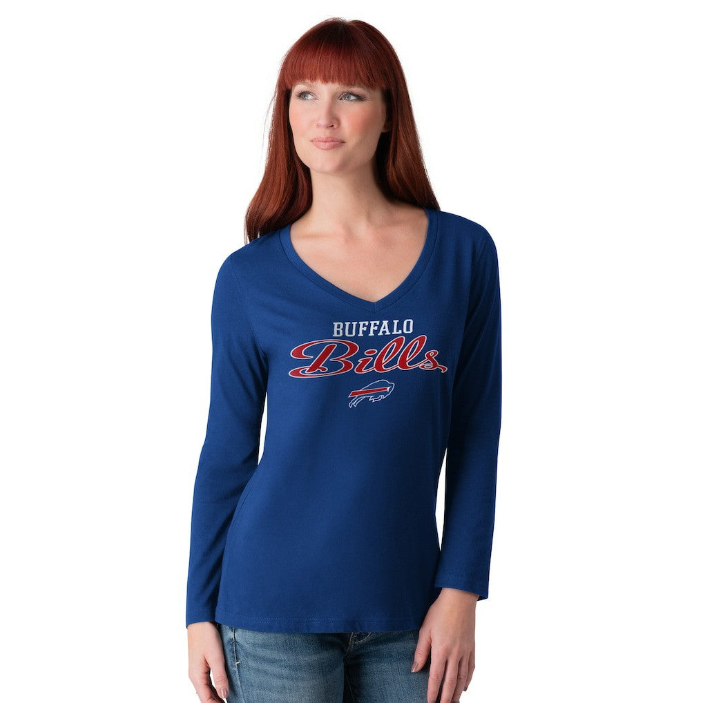 Buffalo Bills G-III 4Her by Carl Banks Women's Post Season Long Sleeve V-Neck T-Shirt Royal - NFL