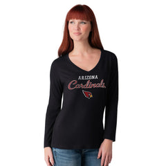 Arizona Cardinals G-III 4Her by Carl Banks Women's Post Season Long Sleeve V-Neck T-Shirt Black - NFL