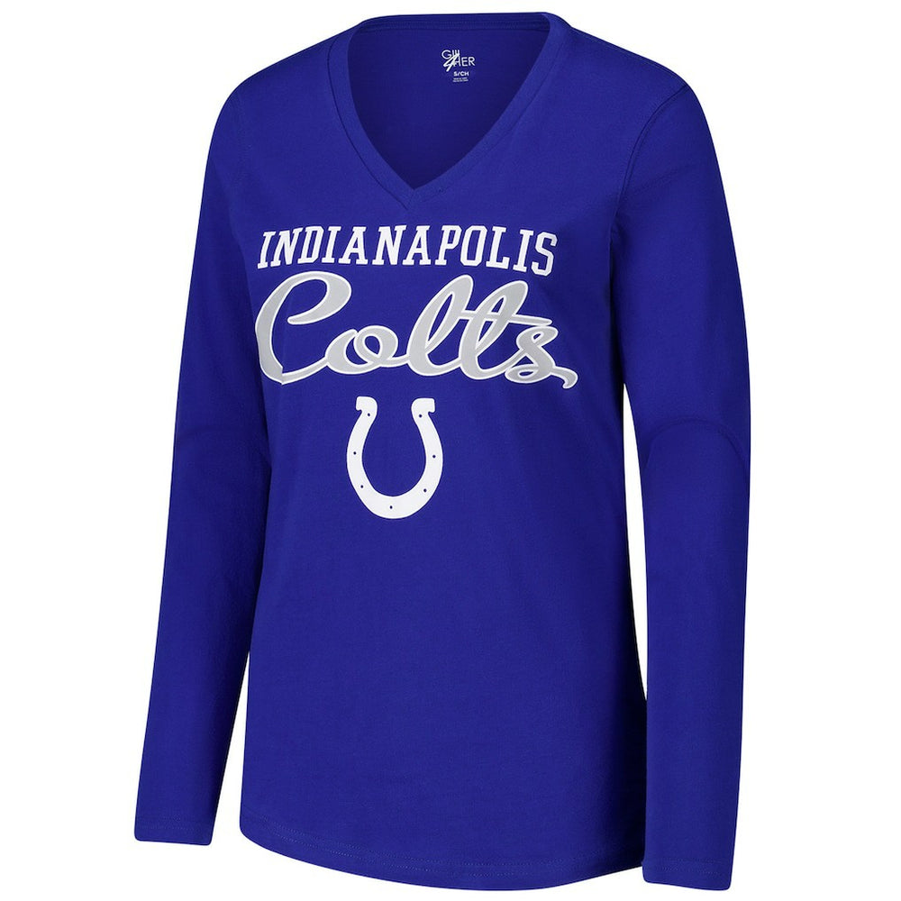 Indianapolis Colts G-III 4Her by Carl Banks Women's Post Season Long Sleeve V-Neck T-Shirt Royal - NFL