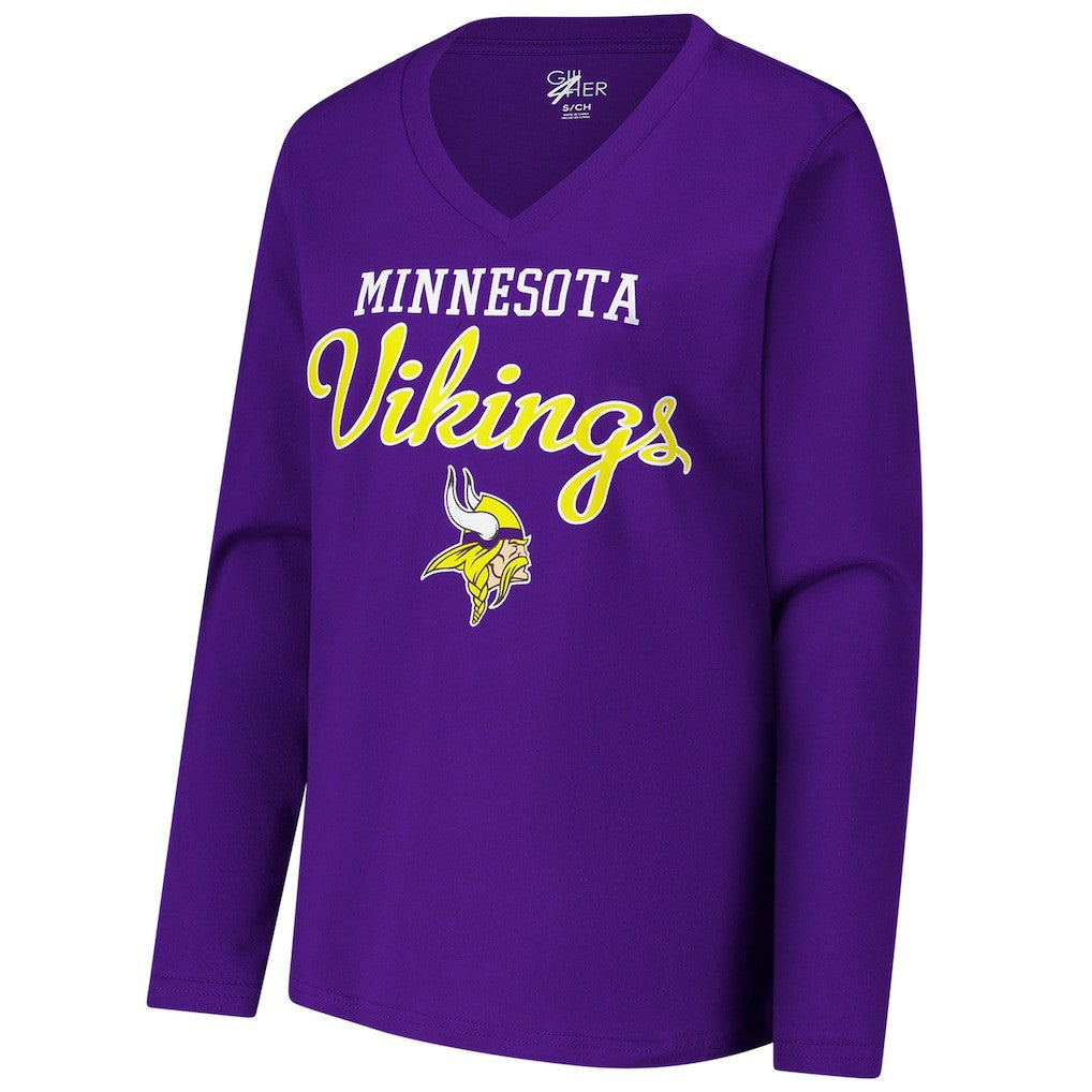 Minnesota Vikings G-III 4Her by Carl Banks Women's Post Season Long Sleeve V-Neck T-Shirt Purple - NFL