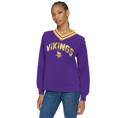 Minnesota Vikings Tommy Hilfiger Women's Alice V-Neck Pullover Sweatshirt Purple - NFL