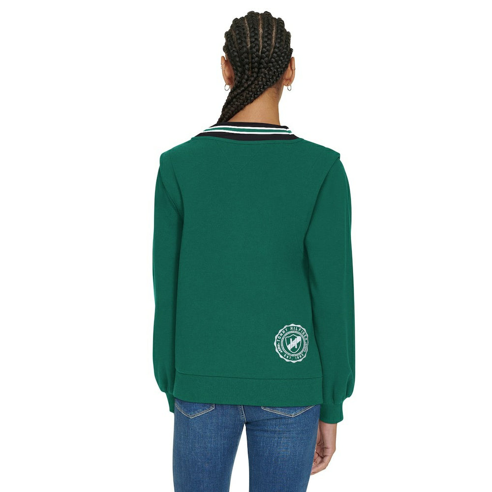New York Jets Tommy Hilfiger Women's Alice V-Neck Pullover Sweatshirt Green - NFL