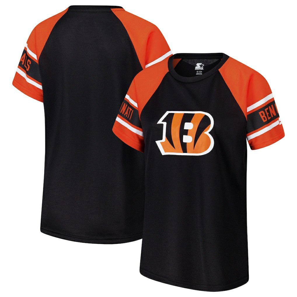 Cincinnati Bengals Starter Women's 1st Rounder Color Block Raglan Top Black - NFL