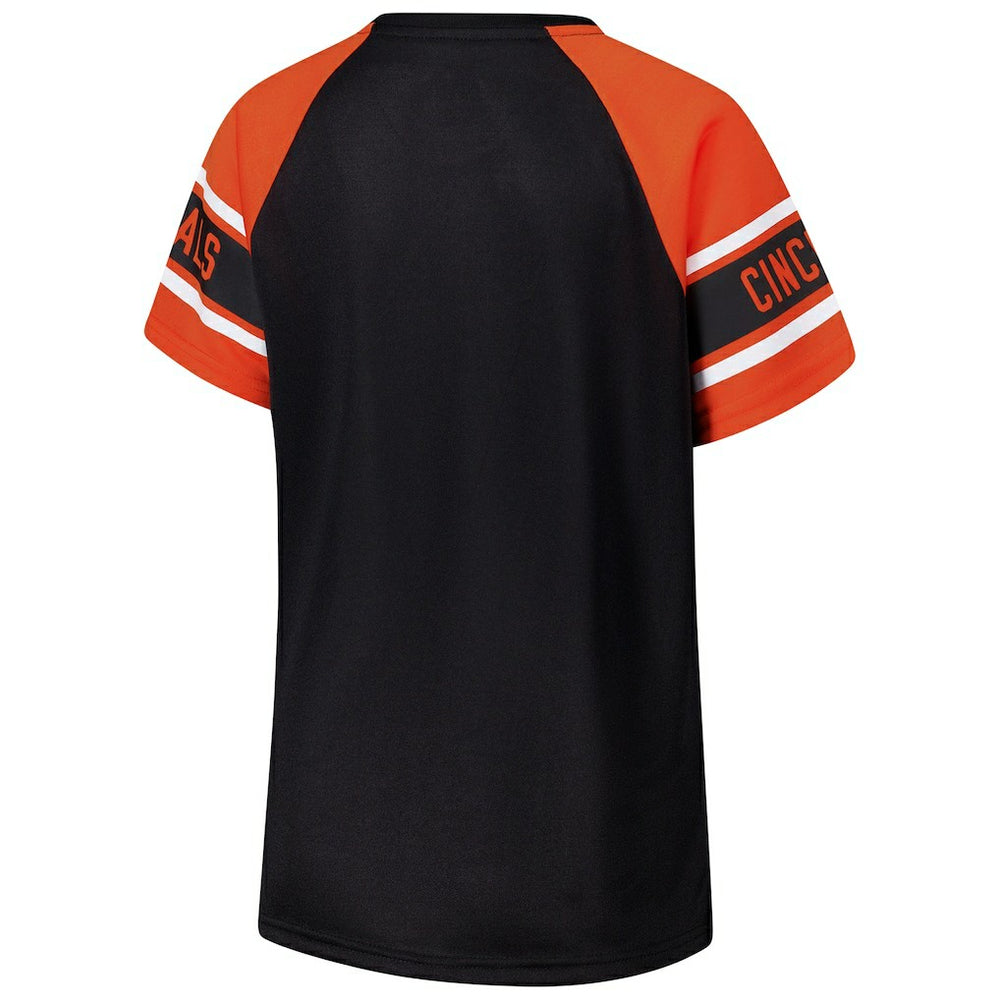 Cincinnati Bengals Starter Women's 1st Rounder Color Block Raglan Top Black - NFL