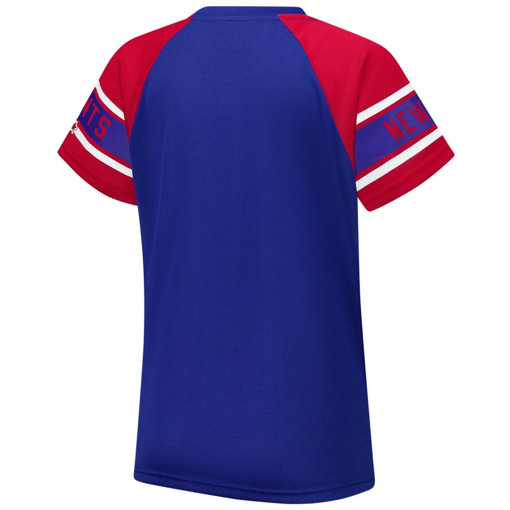 New York Giants Starter Women's 1st Rounder Color Block Raglan Top Royal - NFL