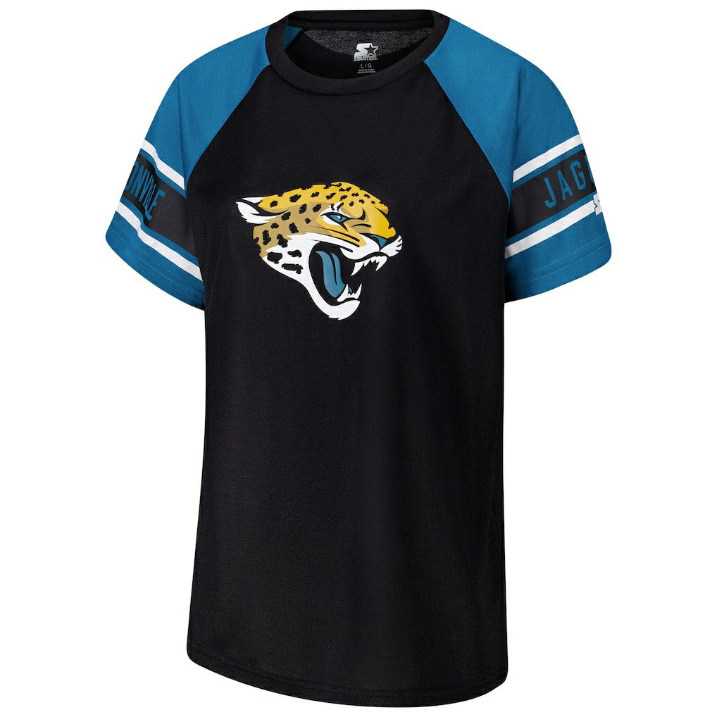 Jacksonville Jaguars Starter Women's 1st Rounder Color Block Raglan Top Black - NFL