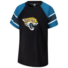 Jacksonville Jaguars Starter Women's 1st Rounder Color Block Raglan Top Black - NFL