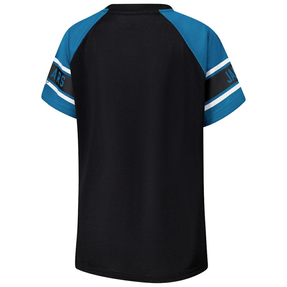 Jacksonville Jaguars Starter Women's 1st Rounder Color Block Raglan Top Black - NFL