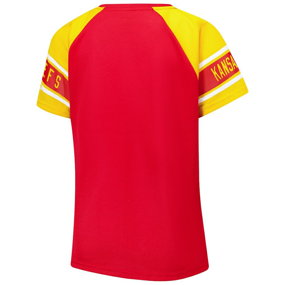 Kansas City Chiefs Starter Women's 1st Rounder Color Block Raglan Top Red - NFL