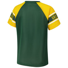 Green Bay Packers Starter Women's 1st Rounder Color Block Raglan Top Green - NFL