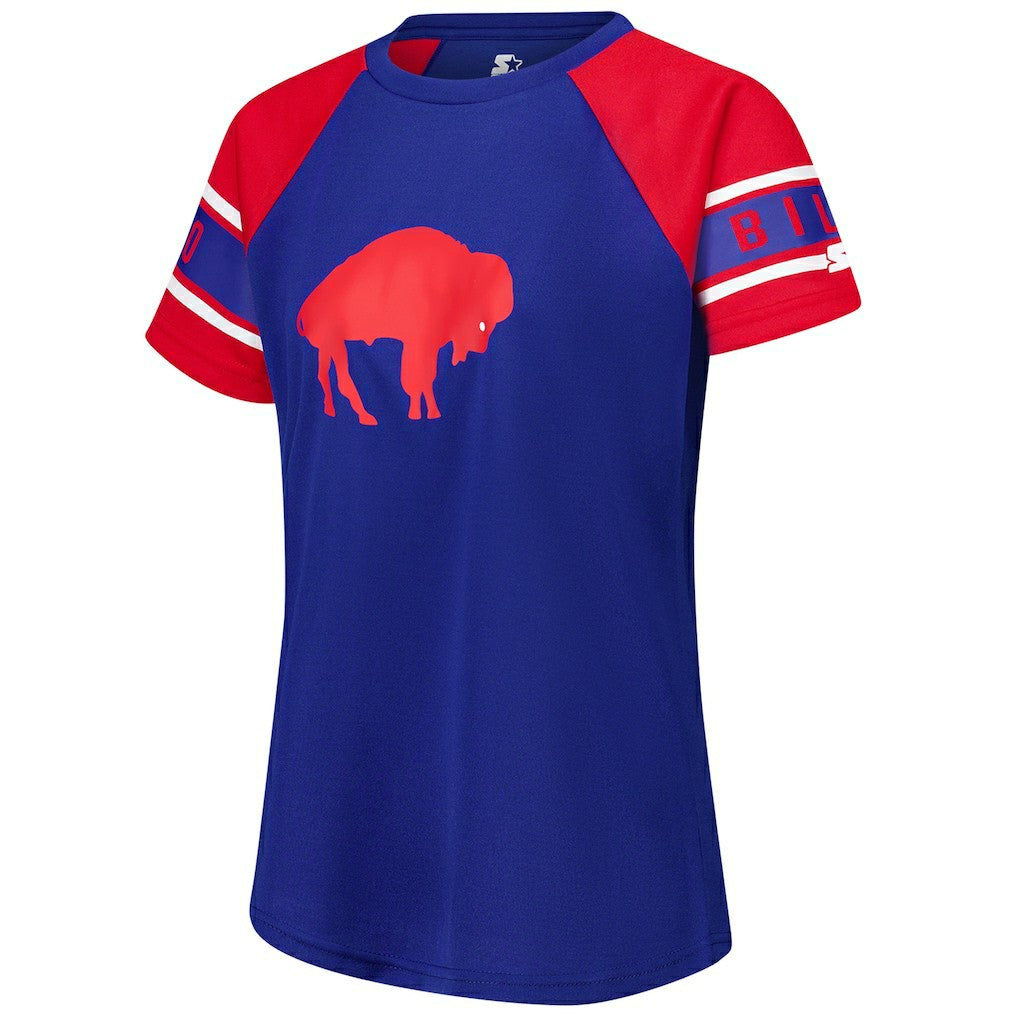 Buffalo Bills Starter Women's 1st Rounder Color Block Raglan Top Royal - NFL