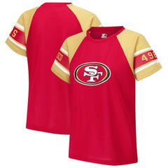 San Francisco 49ers Starter Women's 1st Rounder Color Block Raglan Top Red - NFL