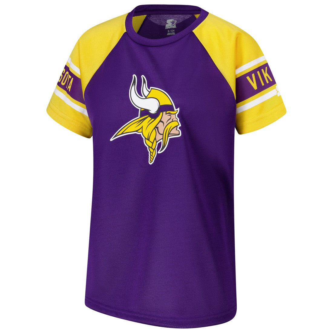 Minnesota Vikings Starter Women's 1st Rounder Color Block Raglan Top Purple - NFL