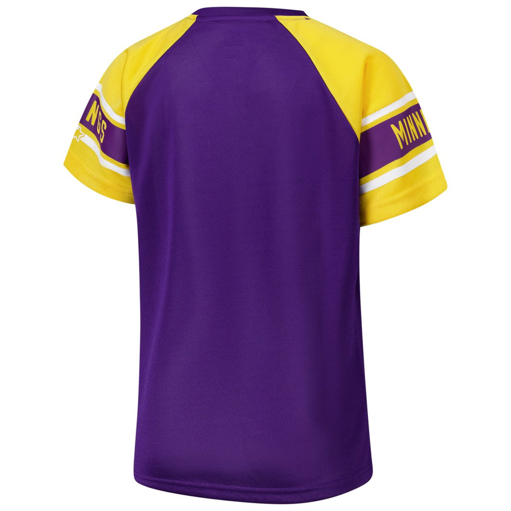 Minnesota Vikings Starter Women's 1st Rounder Color Block Raglan Top Purple - NFL