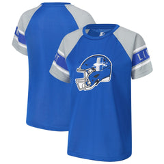 Detroit Lions Starter Women's 1st Rounder Color Block Raglan Top Blue - NFL